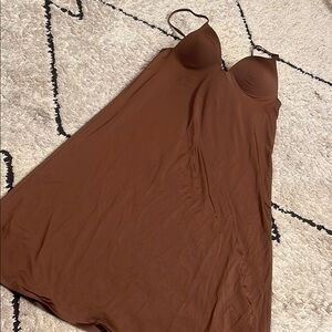 uniqlo airism Chocolate Brown Slip Dress xs